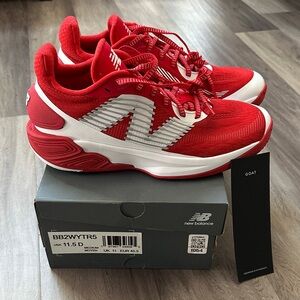 New Balance Men's Red and White Athletic Shoes